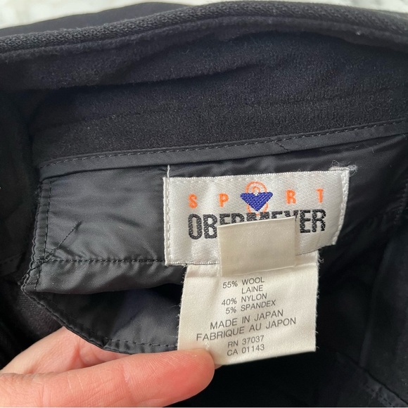 Vintage Obermeyer Sport Women’s Black Wool Blend Stirrup Snow Ski Pants 10 Long - Picture 11 of 12